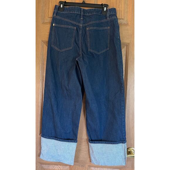 NWT Kate Spade Big Cuff Jeans Size 6 waist 15.5” inseam 26.5” cuff 6.5” rise 11” - Picture 2 of 6